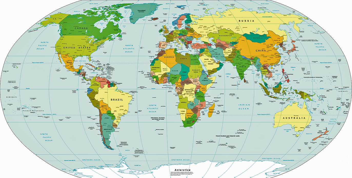 World map showing countries  Download Scientific Diagram